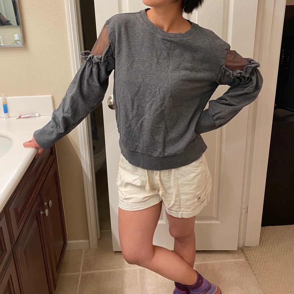 Forever 21 Bell Sleeve Net Sweater